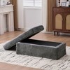 Kumasinova 46"Plush Chenille Fabric Storage Ottoman Bench with Metal Legs,Rectangular End-of-Bed Bench for Bedroom and Living Room,500lbs Max,Charcoal - 4 of 4
