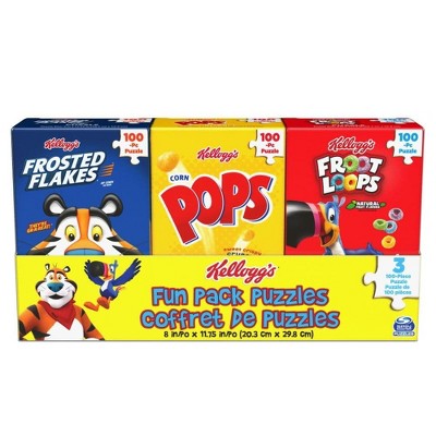 Spin Master Kellogg's Fun Pack Jigsaw Puzzles 3 Cereal Boxes Bundle Gift Set