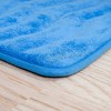 2pc Wave Bath Mat Blue - Yorkshire Home: Microfiber, Non-Slip, Machine Washable Rug Set - 3 of 4