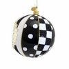 Huras Family Black And White Delight Reflector Ball - 1 Glass Tree Ornament 4.25 Inch, Glass - Hand Painted Vintage Style Drop BW966 4.25 In Black And - 3 of 3