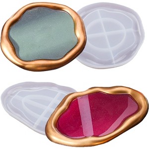 JDICTION 2PC Cloud Tray Molds, Oval Round Silicone Molds for Epoxy Resin, Jewelry Dish Candle Holder Molds for Resin Art - 1 of 4