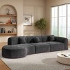 Modern 3 Piece Right-Facing Curved Sectional Sofa, Chaise Lounge with High-Density Foam Structure, Sofa with Polyester Cushion-Coolbibila - 3 of 4