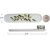 Storied Home Stoneware Platter and Dish with Holly Leaves and Berries "Happy Holidays", Multicolor, Set of 2 - 2 of 3