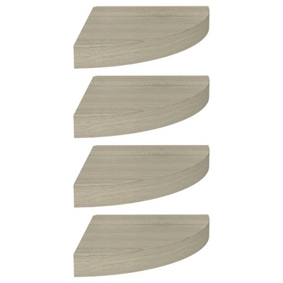 vidaXL Floating Corner Shelves 4 pcs Oak 9.8"x9.8"x1.5" MDF