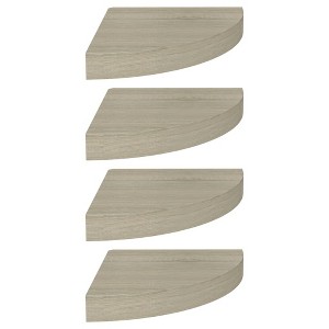 vidaXL Floating Corner Shelves 4 pcs Oak 9.8"x9.8"x1.5" MDF - 1 of 1