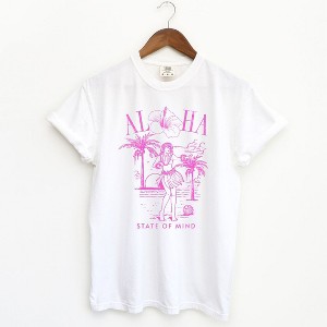 Simply Sage Market Women's Aloha State of Mind Short Sleeve Garment Dyed Tee - 1 of 3