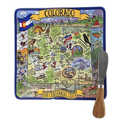 Tabletop 8.0" Colorado Souvenir Cheese Plate Spreader Centennial State Certified International  -  Serving Platters