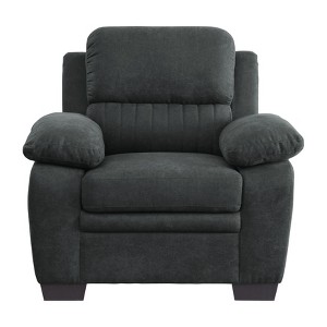 NicBex Couches for Living Room Modern Single Sofa Chair Textured Fabric Channel Upholstered Plush Seating Chair Armchair with Pillows, Dark Gray - 1 of 4