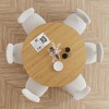 46 inch Round Black Rattan Dining Table for 4-6 People Suitable for Dining Room and Living Room - 3 of 4