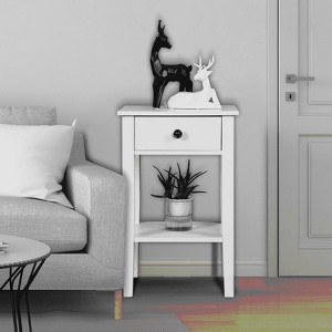 MAYEERTY End Table with Storage for Living Room, White - 1 of 4