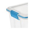 20 Quart Gasket Box, Weather-Resistant Small Clear Storage Bin with Latch Lid, Blue, 6 Count - 3 of 4