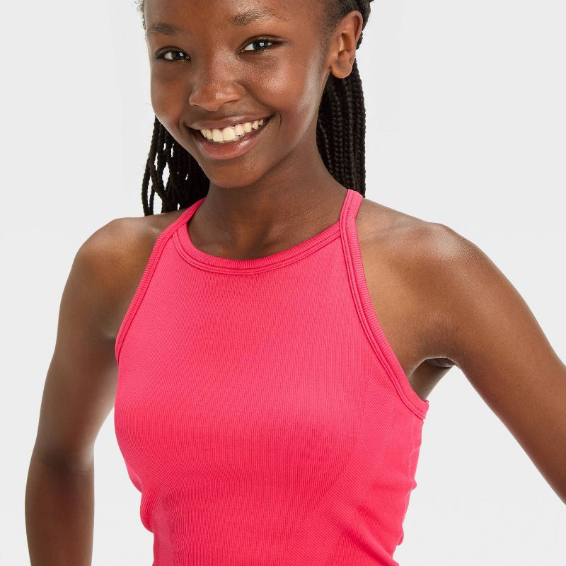 Girls&#39; Seamless Cropped Tank Top - All In Motion™, 4 of 5