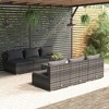vidaXL 7 Piece Patio Lounge Set - Outdoor Poly Rattan Furniture with Cushions in Gray - Durable, Water-Resistant, and with Modular Design - 2 of 4
