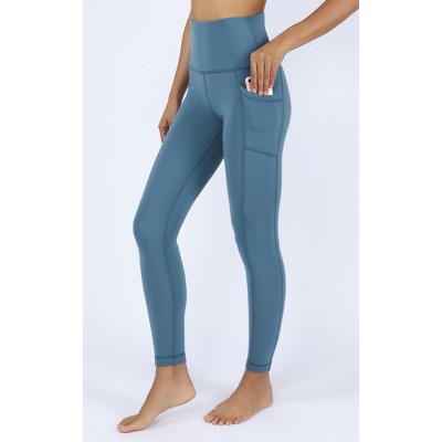 Yogalicious - Women's Polarlux Elastic Free Fleece Inside Super High Waist  Legging with Side Pockets - Blue Fusion - X Small