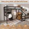 KWPZQEB Loft Bed Full Size with Desk & Wardrobe, Staircase & Storage Rack/Drawers/Computer Desk/USB & Outlet, Heavy Metal Frame, No Box Spring Needed - 4 of 4