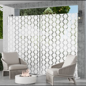 PexFix Metal Freestanding Privacy Screen Garden Fence For Deck Patio Balcony Outdoor Privacy Panel Square Design - 1 of 4