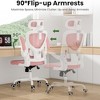 Infurnic Task and Office Chairs, Office Desk Chair with Adjustable Lumbar Support, Comfy Desk Chair for Home and Office, Pink, 27.2"*25.6"*40" - 3 of 4