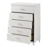 32" Wood Chest with 5 Dovetail dressers and Chrome Metal Legs, Contemporary Style - 3 of 4