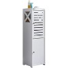 Kings Brand Furniture – Crane Free-Standing Bathroom Storage Cabinet Organizer Unit with 2 Doors, White - 2 of 3