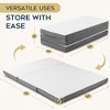 Contour Comfort Queen 4 Inch Thick Portable Tri Folding Mattress with Memory Foam Layer with Washable Cover | Non-Slip Bottom Perfect Guest Bed-White - 3 of 4