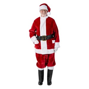 Halco Mens Burgundy Deluxe Santa with Outside Pockets Costume Red - 1 of 1