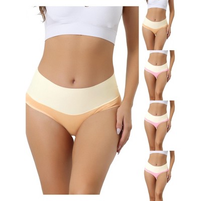 Allegra K Women's High Waist Cotton Comfortable Stretch Soft Tummy Control Briefs Multicolored
