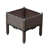 HomeRoots 16" X 16" Dark Brown Heavy Duty Plastic Square Self Watering Raised Garden Bed - 4 of 4
