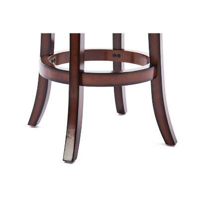 Palmetto 29" Brandy Brown Leather Swivel Counter Height Barstool