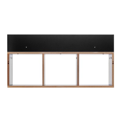 Black MDF 34" Floating Cube Wall Shelf with Display Ledge