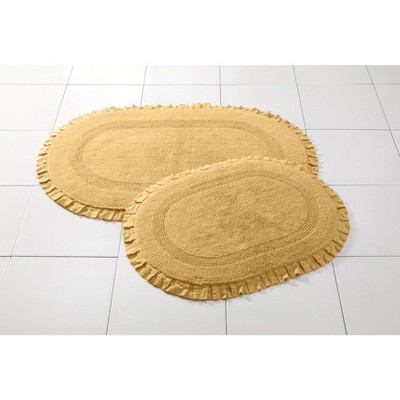 BrylaneHome Oval Ruffle Bath Rug