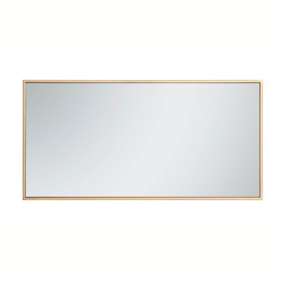 Elegant 18" Brass Rectangular Metal Frame Mirror
