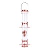 Snynuxx Metal Bird Feeder Tube Hanging Wild Bird Seed Feeder, Steel Hanger Weatherproof Great for Attracting Birds (Rose Gold) - 2 of 4