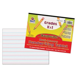 Pacon® Multi-Sensory Raised Ruled Tablet, Tape Bound, 5/8" x 5/16" x 5/16" Ruled Long, 10-1/2" x 8", 40 Sheets - 1 of 2