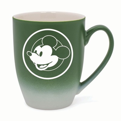 Elanze Designs Steamboat Willie Face Two Toned Ombre Matte 10 ounce New Bone China Coffee Tea Cup Mug, Green and White