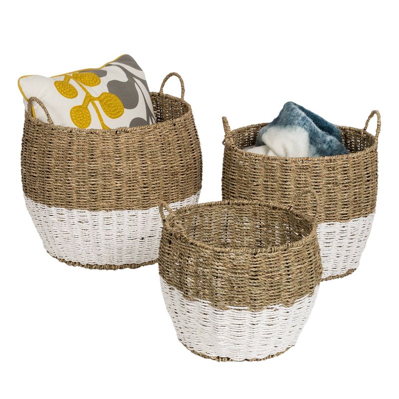 Honey-Can-Do 3pc Nested Round Baskets Light Brown, 2 of 9