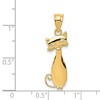 Black Bow Jewelry 14k Yellow Gold & .01 Ctw (I-J, I2) Diamond Cat Pendant - 3 of 4