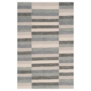 Striped Kilim Rug - Gray - (8