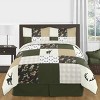 Sweet Jojo Designs Dust Ruffle Queen Bed Skirt Woodland Camo Solid Dark Green - 3 of 3