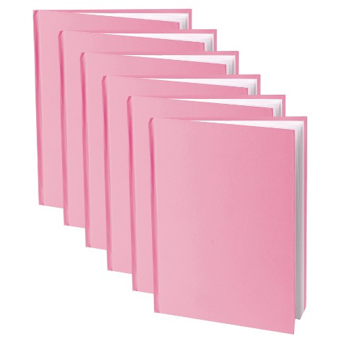 Young Authors Pink Hardcover Blank Book, White Pages, 11 x 8-1/2  Portrait, 14 Sheets/28 Pages, Pack of 6