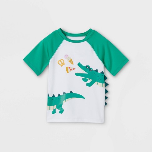 Toddler Boys' Alligator Print Short Sleeve Rash Guard - Cat & Jack™ Green - image 1 of 3