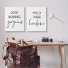 Stupell Industries Morning Gorgeous Hello Handsome Romantic Gallery Wrapped Canvas Wall Art, 2 Pieces, each 24 x 30 - 2 of 3