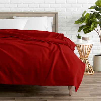 Full/Queen Red Fleece Reversible Blanket