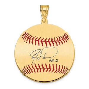 Black Bow Jewelry 14K Gold Plated Barry Larkin Signature MD Enamel Baseball Pendant - 1 of 4