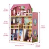 Angel Sar Doll Cottage, 3-Story Wooden Dollhouse with 14 Furniture Accessories, Balcony and Stairs, Solid Pine Construction for Boys Girls Aged 3 Up - 4 of 4