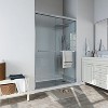 ONWITH 46 in. - 48 in. W x 72 in. H Sliding Framed Shower Door in Brushed Nickel with Clear Glass - 3 of 4