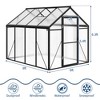 Garvee Walk-In Greenhouse with Polycarbonate Panels, Aluminum Frame, Quick Setup, Roof Vent, Outdoor Garden Greenhouse - 3 of 4