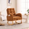 Lyngins Nursery Rocking Chair with Footrest,Upholstered Glider Chair with Side Storage Pocket,Teddy Accent Chair for Bedroom,Living Room - 2 of 4