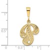 Black Bow Jewelry 14k Yellow Gold, Maci Collection, LG Filigree Script Initial P Pendant - 3 of 4