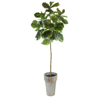 68" x 18" Artificial Fig in Galvanized Pot - LCG Florals