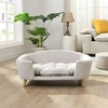 COWLOWN Gray Luxury Elevated Dog Bed, Corduroy Pet Couch with Rubber Wood Legs for Small Dogs, Easy Assembly - 4 of 4